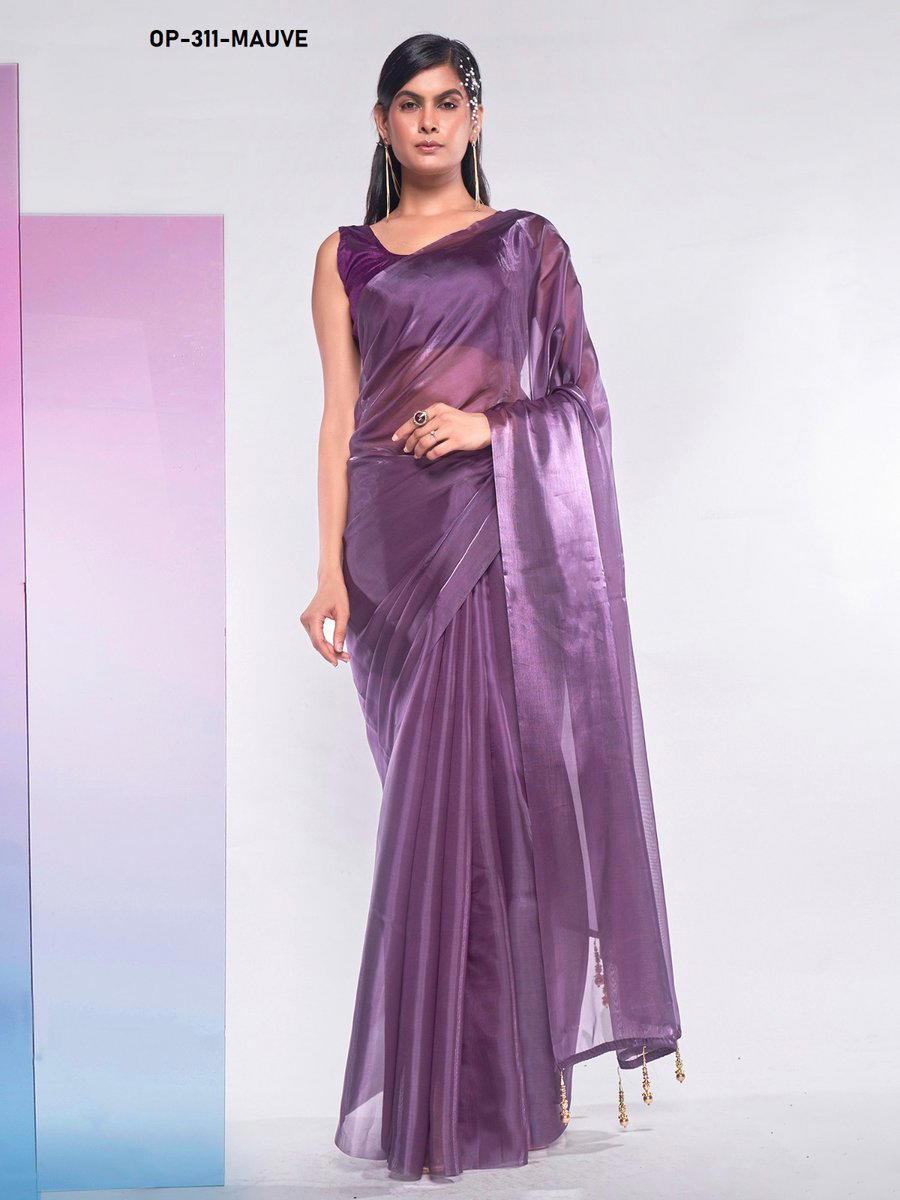D.NO. OP 311 MAUVE BY LAXMINAM JIMMY SAREE MANUFACTURER IN INDIA 1