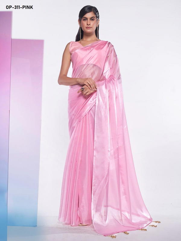 D.NO. OP 311 PINK BY LAXMINAM JIMMY SAREE WHOLESALER IN INDIA