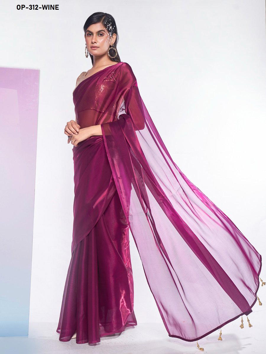 D.NO. OP 312 WINE BY LAXMINAM JIMMY SAREE MANUFACTURER IN INDIA 1