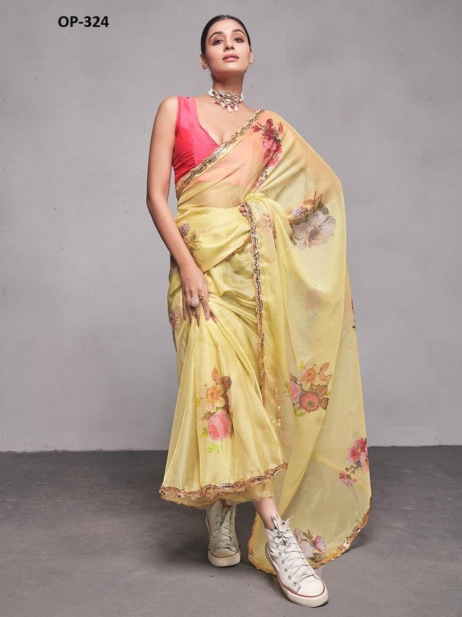 D.NO. OP 324 BY LAXMINAM ORGANZA SAREE WHOLESALER IN INDIA 1
