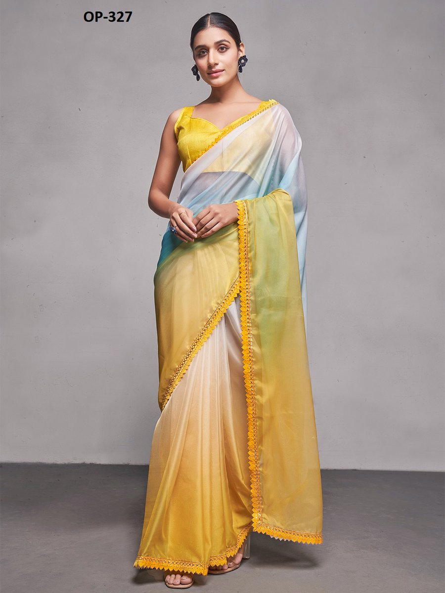 D.NO. OP 327 BY LAXMINAM ORGANZA SAREE MANUFACTURER IN INDIA 1