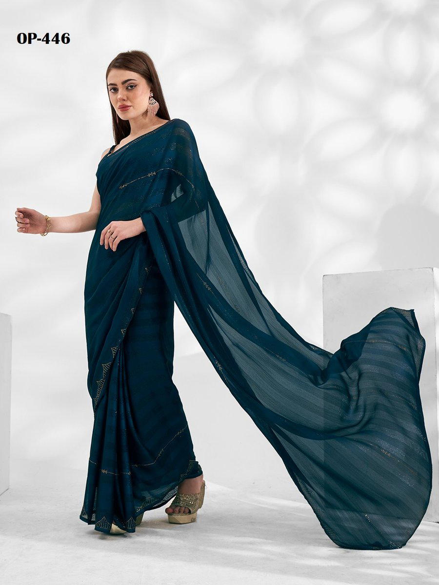 D.NO. OP 446 BY LAXMINAM CHIFFON SAREE MANUFACTURER IN INDIA 1