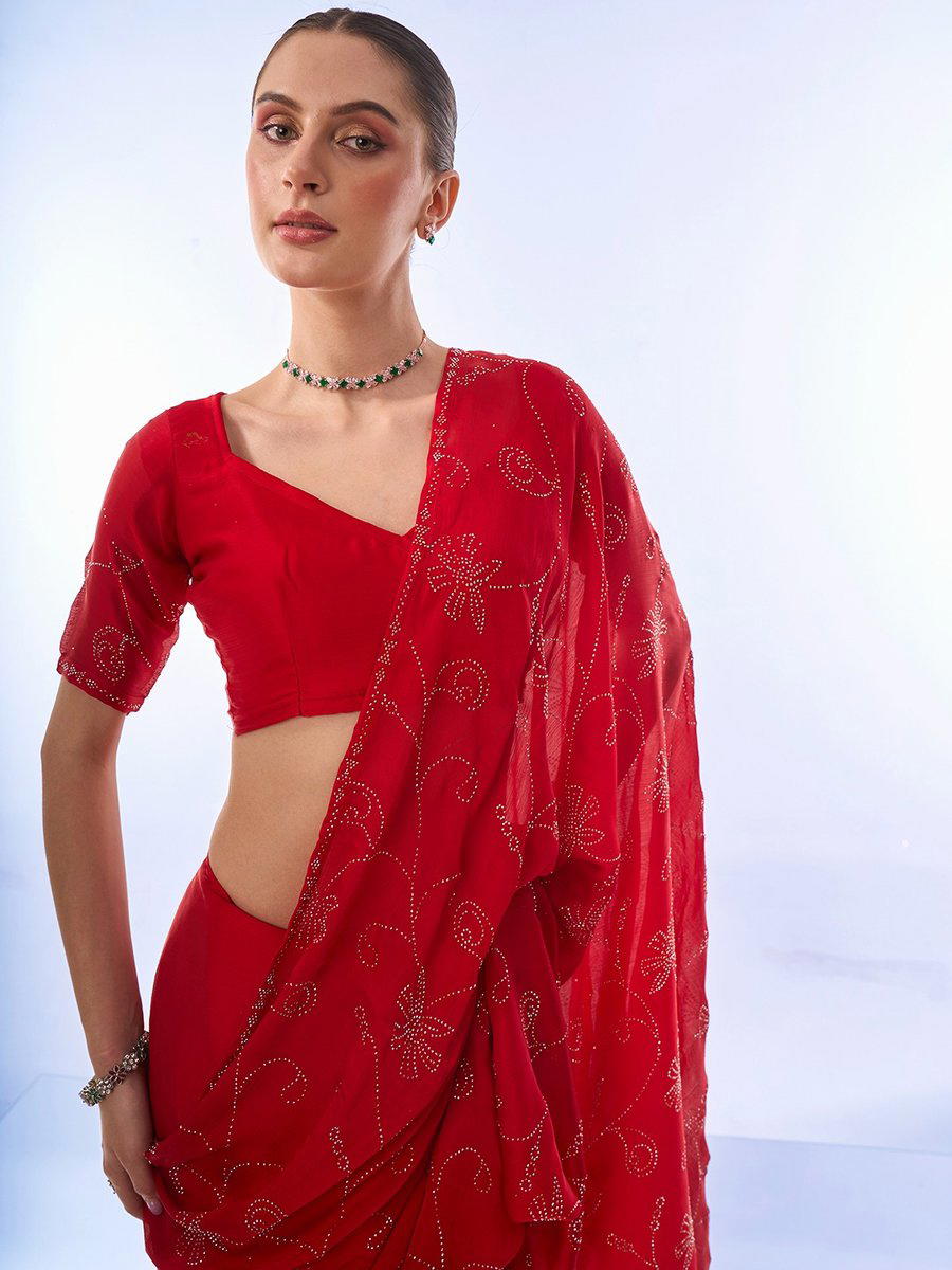 LAXMINAM OP-500 DESIGNER SATIN CHIFFON SAREE WHOLESALER IN INDIA 1