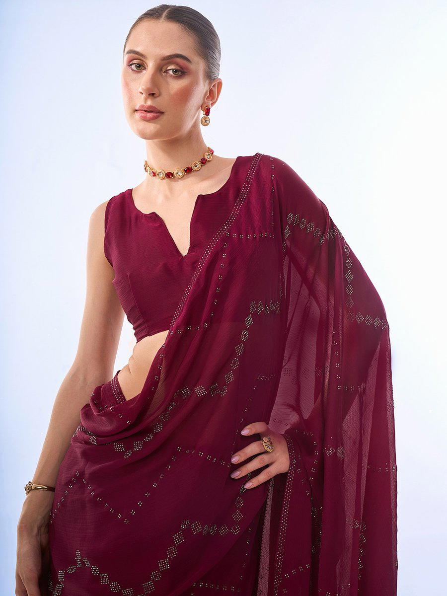 LAXMINAM OP-502 DESIGNER SATIN CHIFFON SAREE WHOLESALER IN INDIA 1