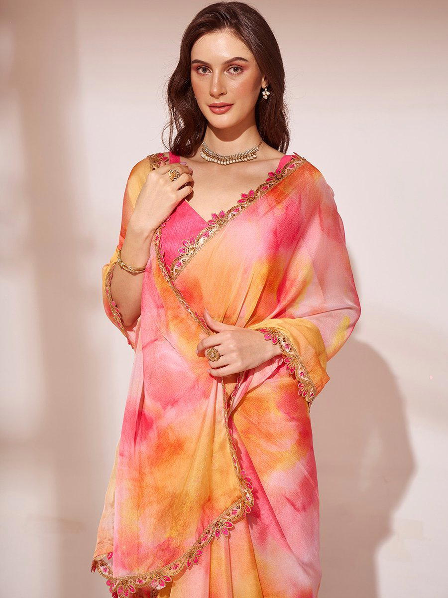 LAXMINAM OP-527 DESIGNER ORGANZA SAREE WHOLESALER IN INDIA 1