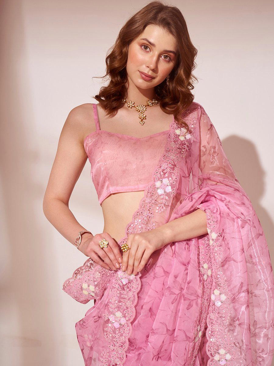 LAXMINAM OP-533 DESIGNER ORGANZA SAREE WHOLESALER IN INDIA 1