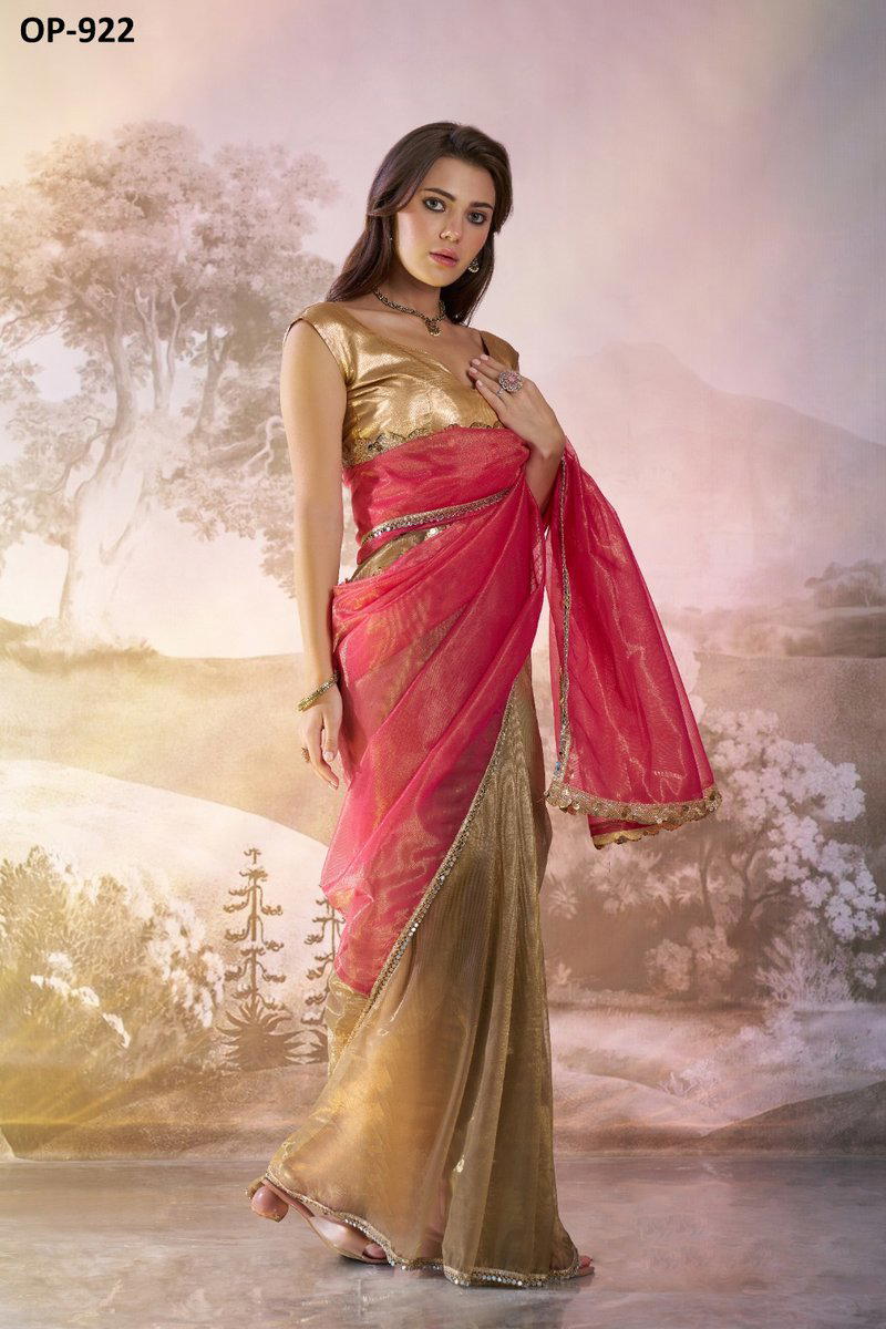 LAXMINAM OP-922 DESIGNER TWILL NET SAREE WHOLESALER IN INDIA 1