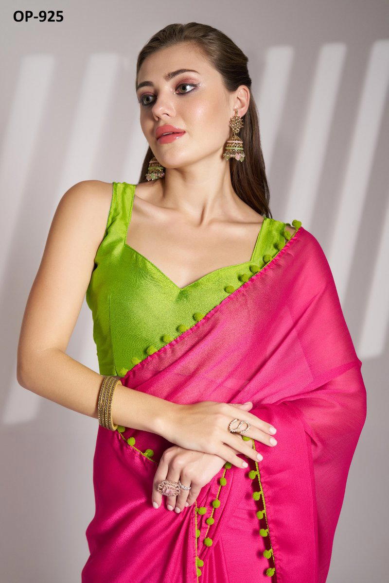 LAXMINAM OP-925 DESIGNER CHIFFON SAREE WHOLESALER IN INDIA 1