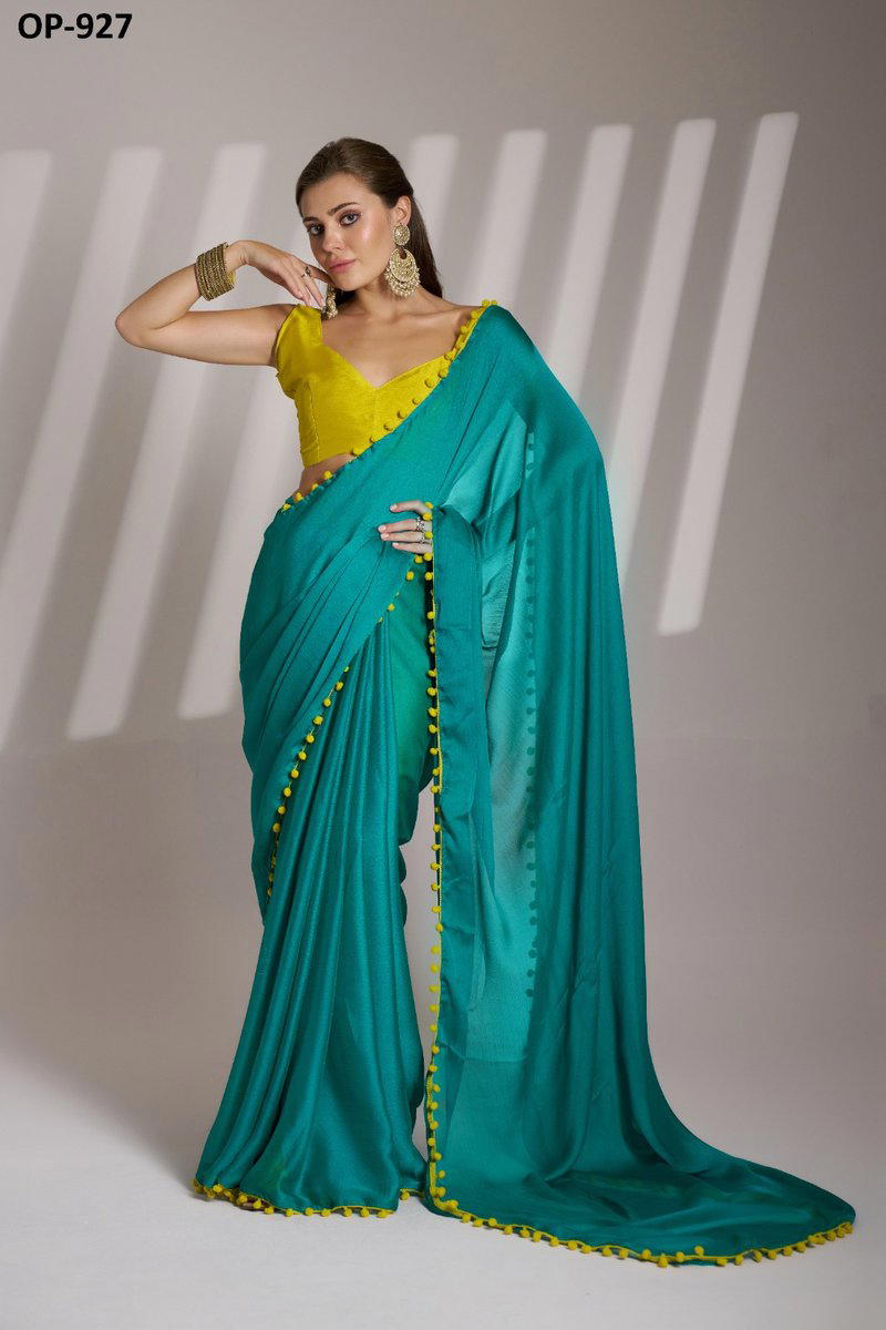 LAXMINAM OP-927 DESIGNER CHIFFON SAREE WHOLESALER IN INDIA 1