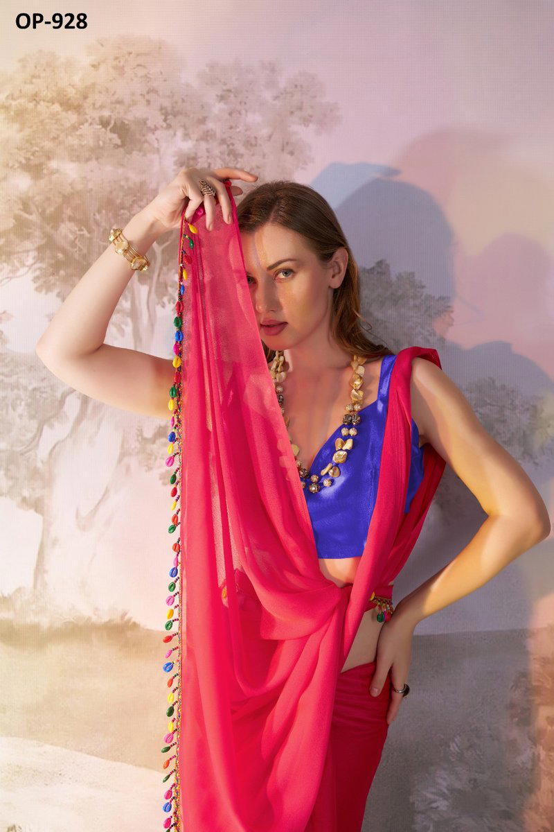 LAXMINAM OP-928 DESIGNER CHIFFON SAREE WHOLESALER IN INDIA 1