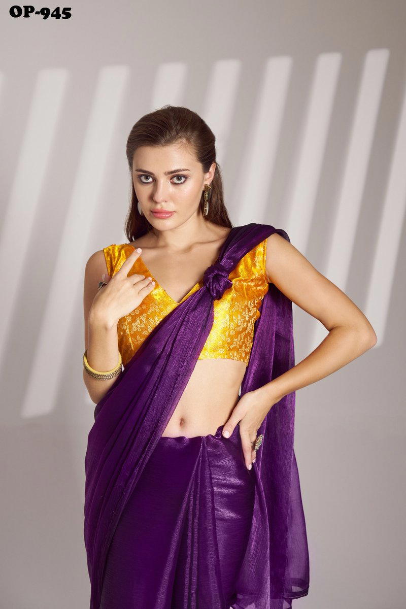 LAXMINAM OP-945 DESIGNER BURBERRY ORGANZA SAREE WHOLESALER IN SURAT 1
