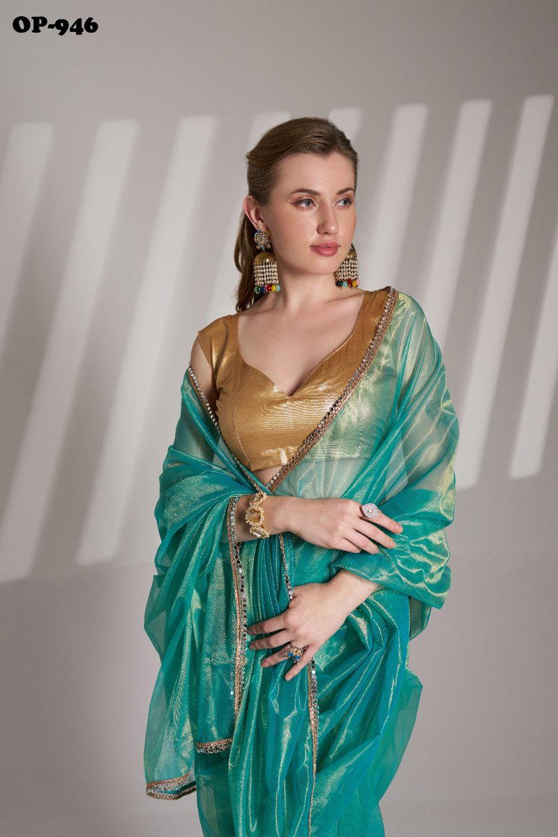 LAXMINAM OP-946 DESIGNER TWILL NET SAREE WHOLESALER IN INDIA 1