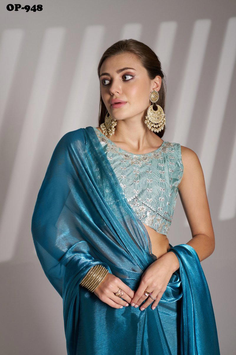 LAXMINAM OP-948 DESIGNER TWILL NET SAREE WHOLESALER IN INDIA 1