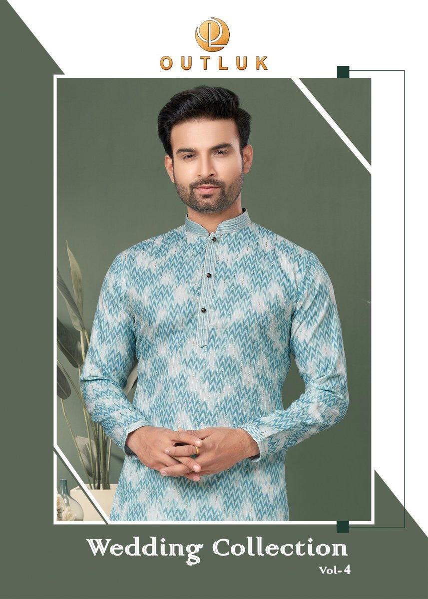 WEDDING COLLECTION VOL-4 BY OUTLOOK KURTA PAJAMA MENS WEAR WHOLESALER IN INDIA 1
