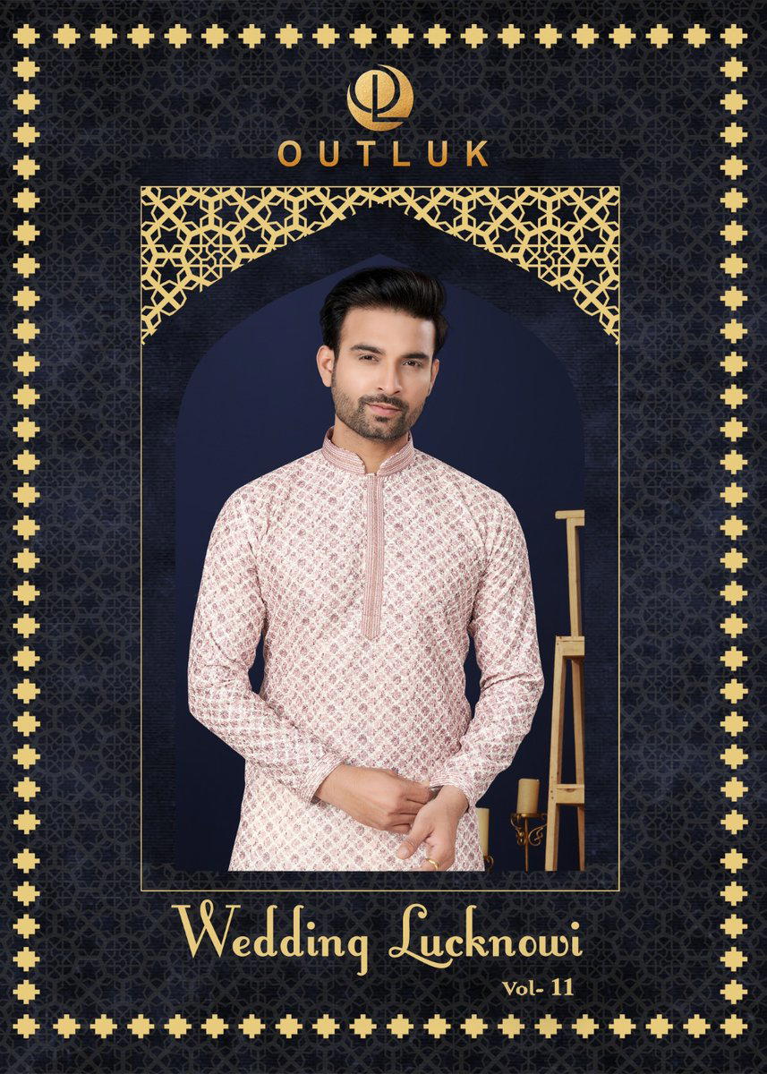 WEDDING COLLECTION VOL-11 BY OUTLOOK LUCKNOWI KURTA PAJAMA MENS WEAR WHOLESALER IN INDIA 1