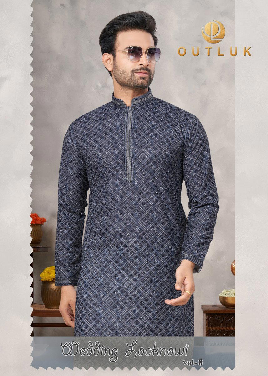 WEDDING COLLECTION VOL 8 BY OUTLOOK LUCKNOWI KURTA PAJAMA MENS WEAR WHOLESALER IN INDIA 1