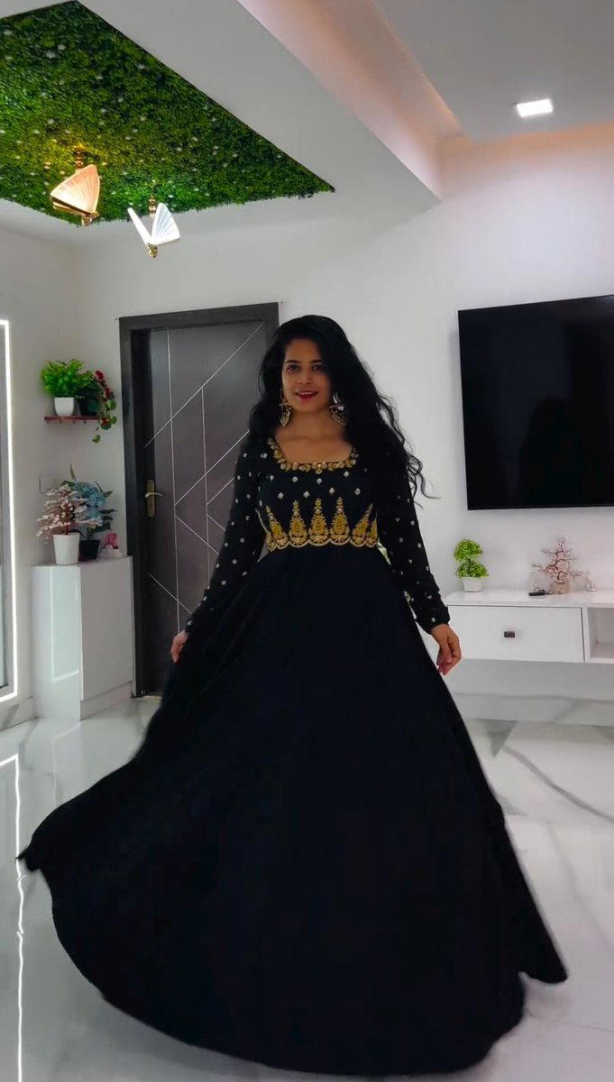 PC-437 BY PRISHA CREATION DESIGNER GEORGETTE GOWNS WHOLESALER IN INDIA 1