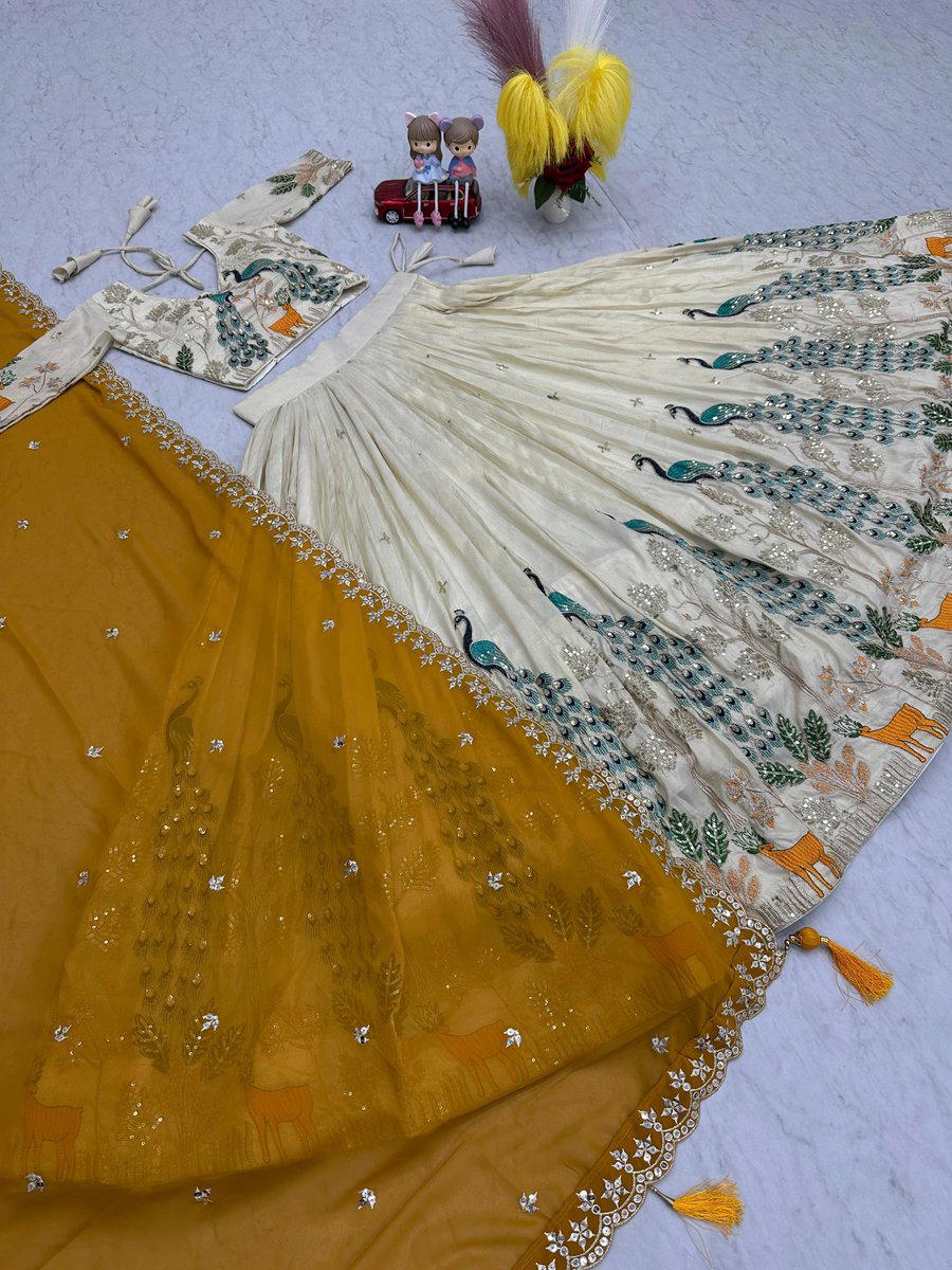 PC-480 BY PRISHA CREATION DESIGNER SILK LEHENGA CHOLI WHOLESALER IN INDIA 1