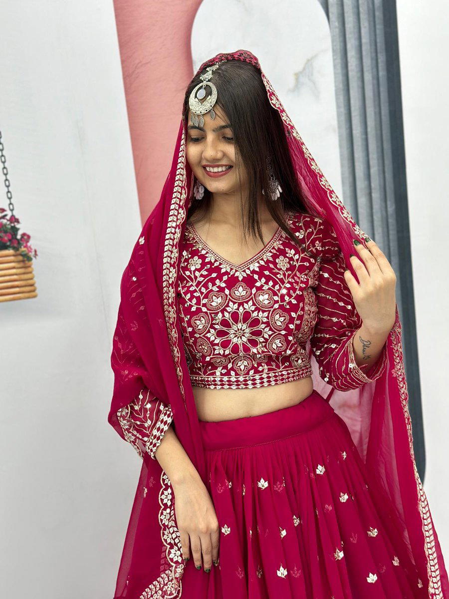 PF012 BY PF DESIGNER GEORGETTE LEHENGA CHOLI WHOLESALER IN INDIA 1