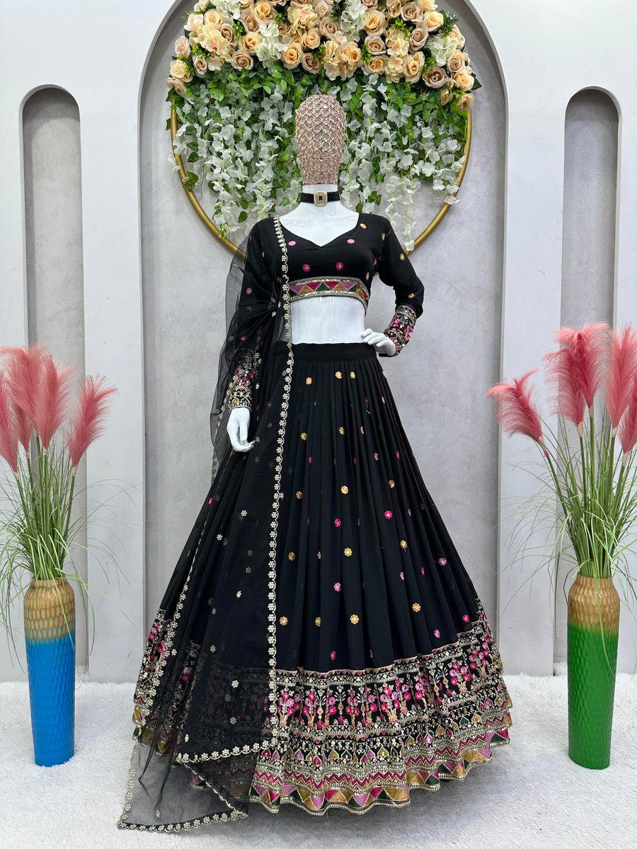 QRC237 BY QRC DESIGNER GEORGETTE LEHENGA CHOLI WHOLESALER IN INDIA 1