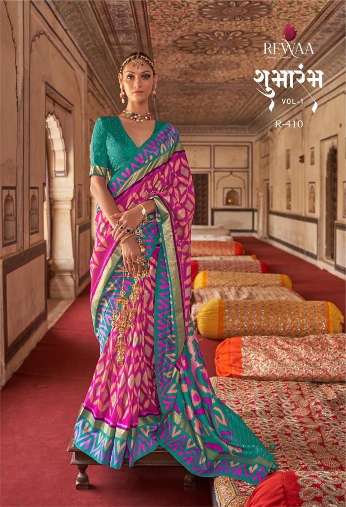 SHUBHARAMBH VOL-1 BY REWAA DOLA PATOLA SAREE WHOLESALER IN INDIA 1