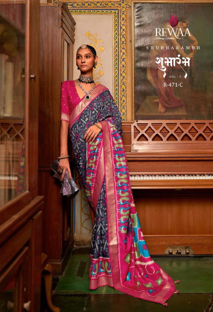 REWAA SHUBHARAMBH VOL-2 R-469 TO R-471C Smuth Patola SAREE WHOLESALER IN SURAT 1