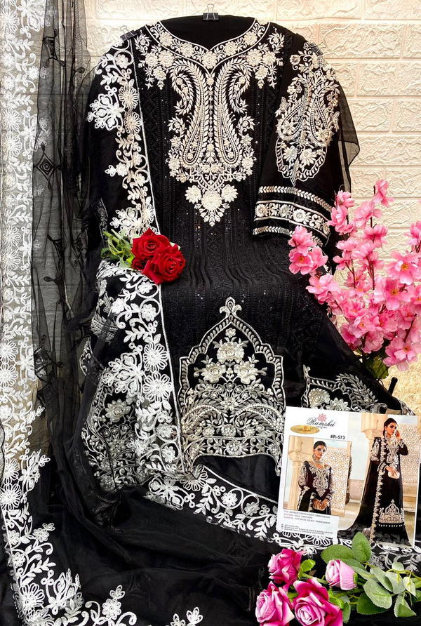 D.NO. R-573 BY RAMSHA EMBROIDERY SALWAR KAMEEZ MANUFACTURER IN INDIA