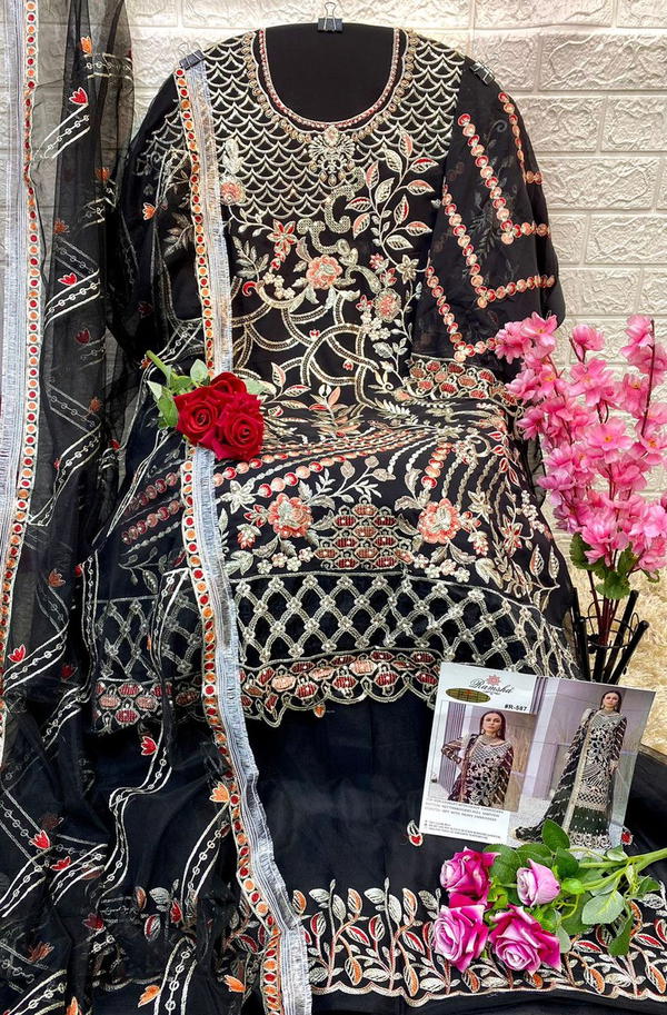D.NO.R-587 BY RAMSHA EMBROIDERY SALWAR KAMEEZ MANUFACTURER IN INDIA
