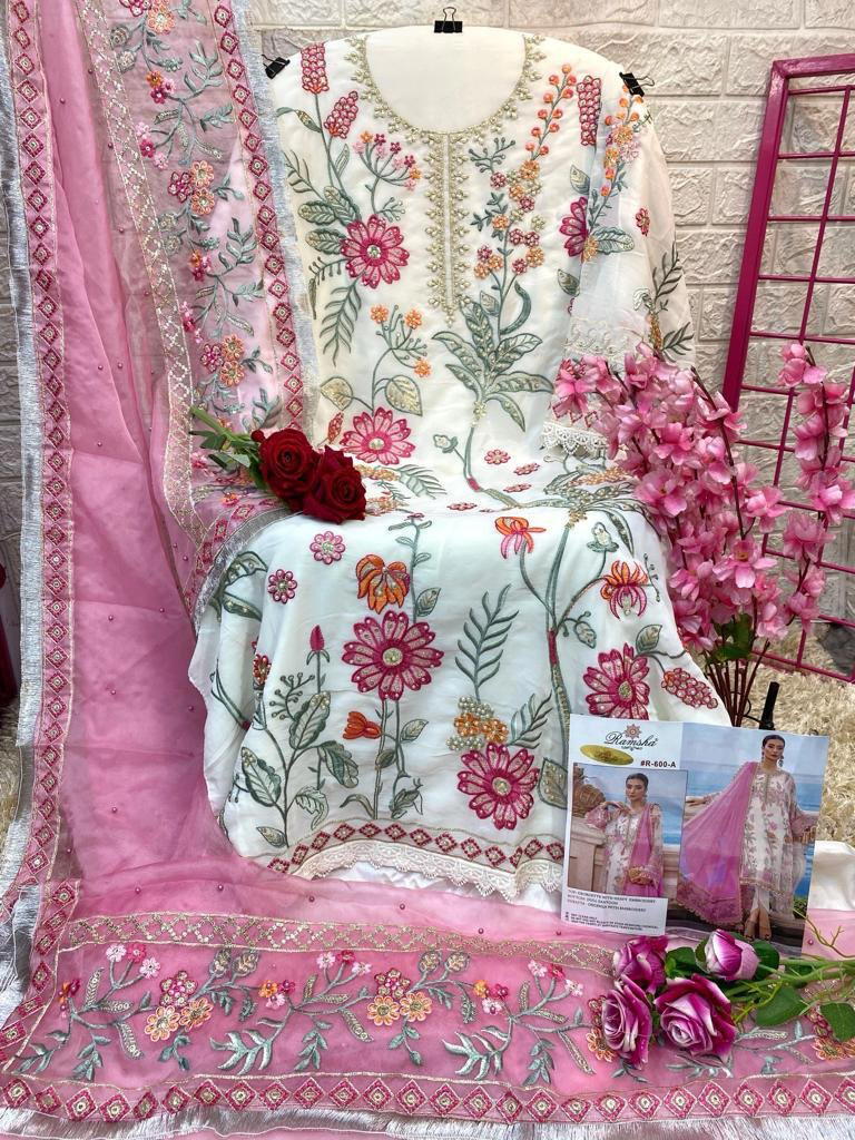D.NO.R-600A TO R-600D BY RAMSHA EMBROIDERY SALWAR KAMEEZ MANUFACTURER IN INDIA 1