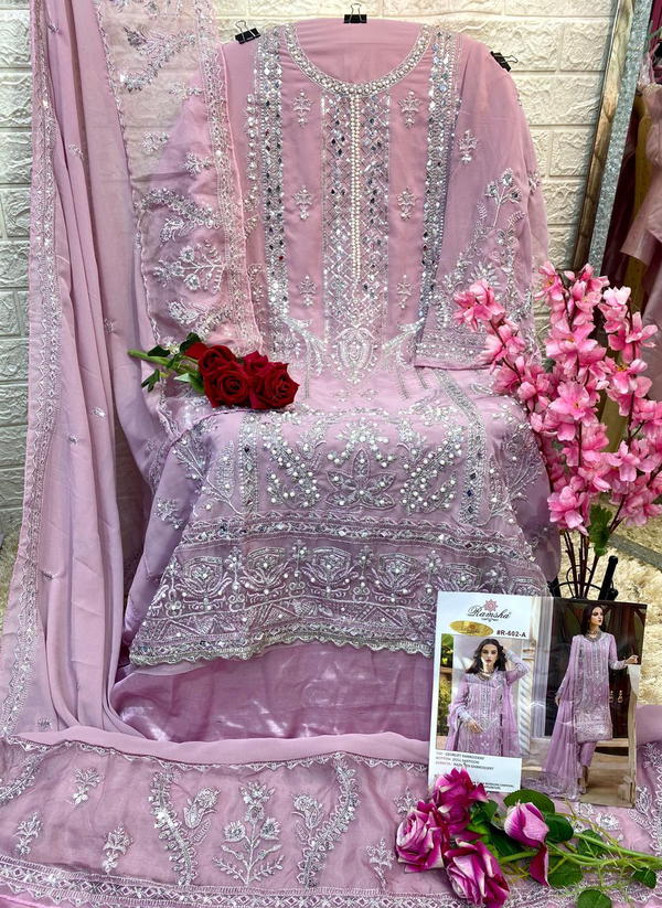 D.NO. R-602A TO R-602D BY RAMSHA GEORGETTE SALWAR KAMEEZ WHOLESALER IN INDIA