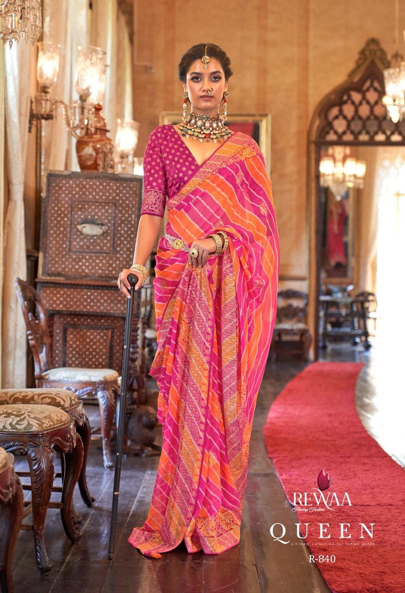 QUEEN BY REWAA GEORGETTE SAREE MANUFACTURER IN INDIA 1