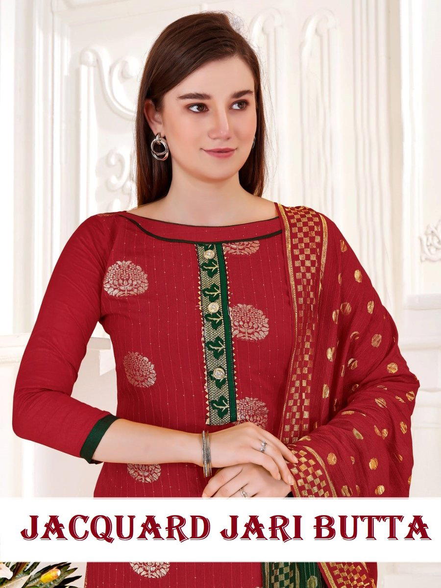 JACUARD JARI BUTTA BY SAGAR IMPEX COTTON SALWAR KAMEEZ WHOLESALER IN INDIA 1