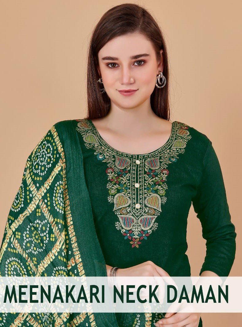MEENAKARI NECK DAMAN BY SAGAR IMPEX BANARASI SALWAR KAMEEZ MANUFACTURER IN INDIA 1