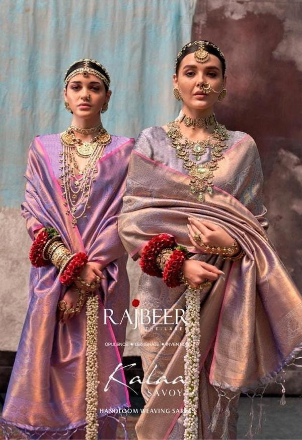 RAJBEER KALAA SAVOY 14001 TO 14006 DESIGNER SILK SAREE WHOLESALER IN INDIA