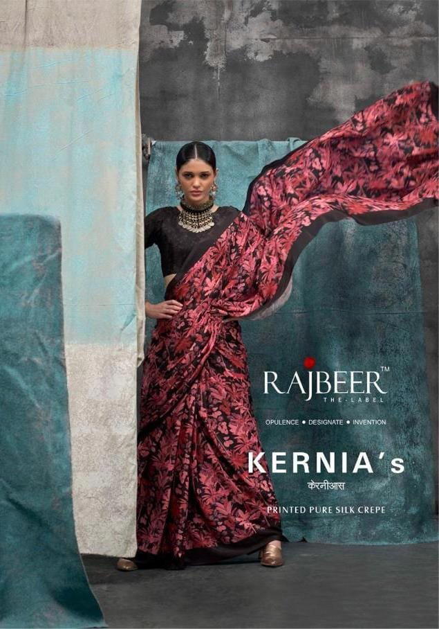 RAJBEER KERNIA'S 16001 TO 16010 DESIGNER PRINTED PURE SILK SAREE WHOLESALER IN INDIA 1