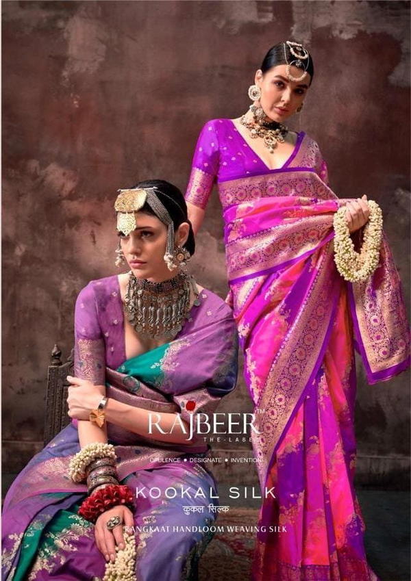 RAJBEER KOOKAL SILK 20001 TO 20006 WEAVING SILK SAREE WHOLESALER IN INDIA