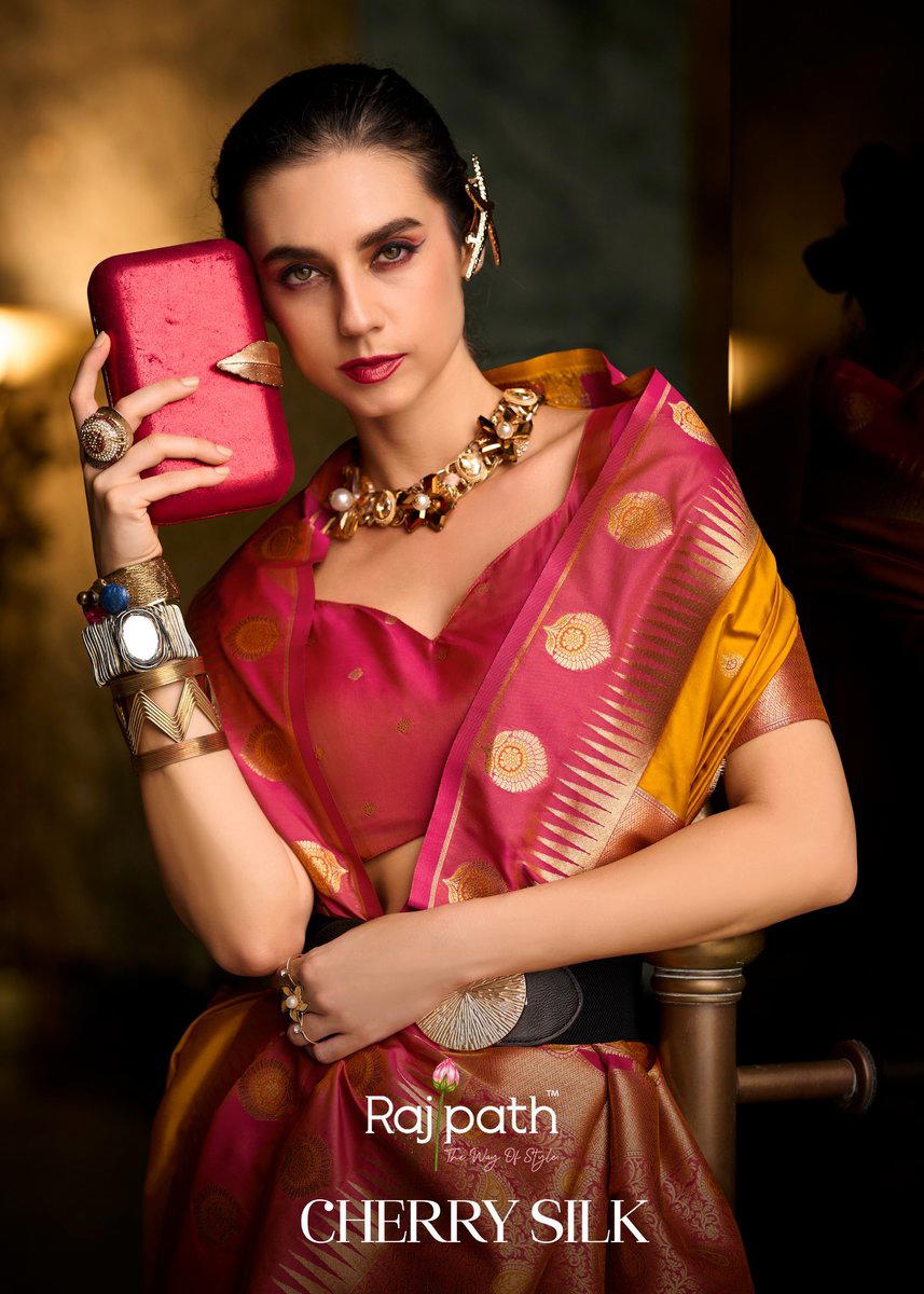 RAJPATH CHERRY SILK 820001 TO 820008 DESIGNER SOFT SILK SAREE WHOLESALER IN INDIA 1
