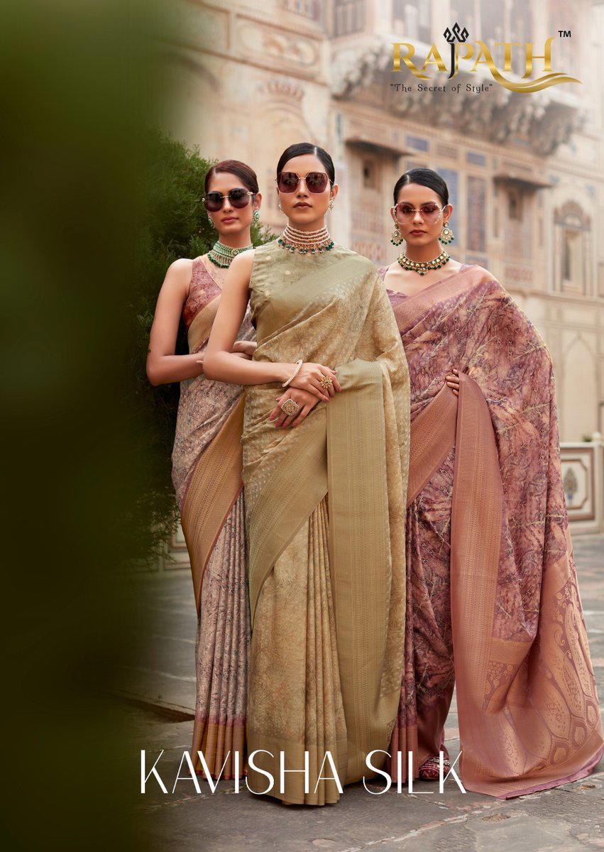 RAJPATH KAVISHA SILK 300001 TO 300008 DESIGNER SILK SAREE WHOLESALER IN SURAT 1