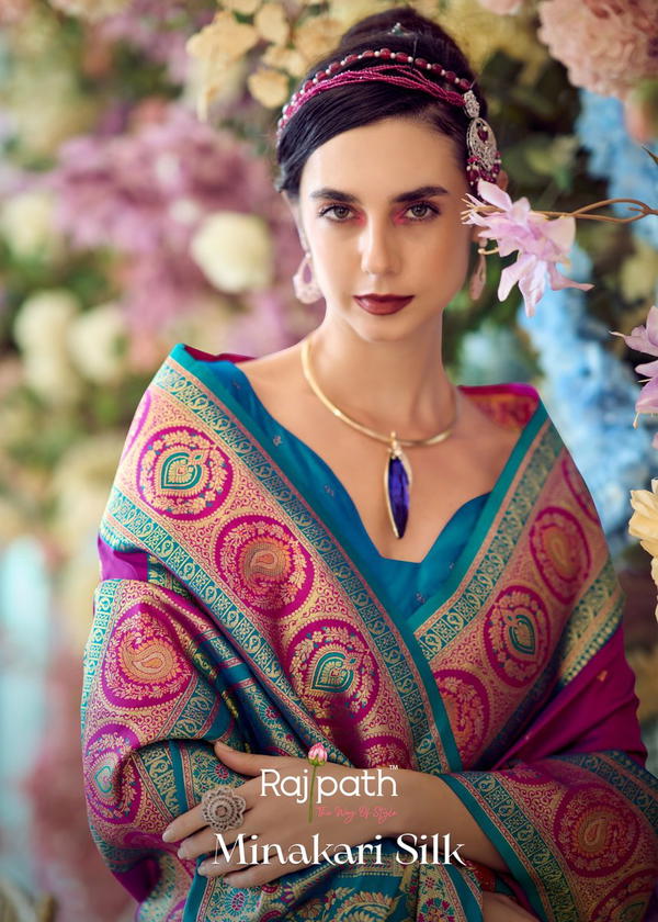 RAJPATH MINAKARI SILK 780001 TO 780008 DESIGNER BANARASI SILK SAREE WHOLESALER IN INDIA