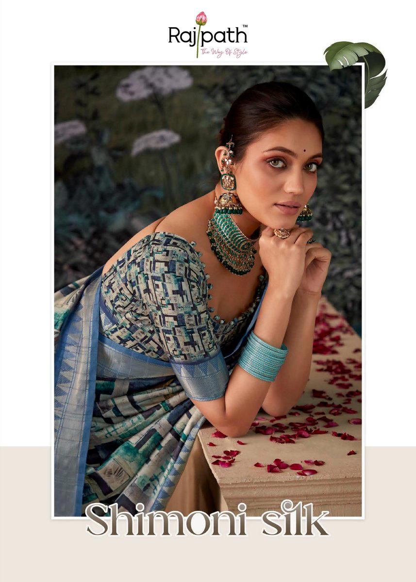 RAJPATH SHIMONI SILK 340001 TO 340008 DESIGNER SAREE WHOLESALER IN INDIA 1