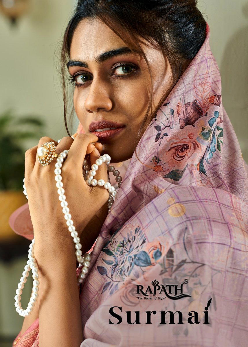 SURMAI SILK BY RAJPATH PRINTED SAREE WHOLESALER IN SURAT 1