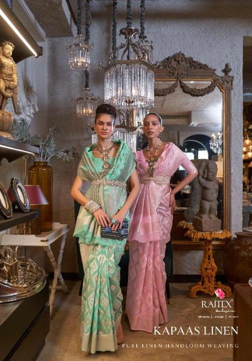 KAPAAS LINEN BY RAJTEX PURE LINEN SAREE MANUFACTURER IN INDIA