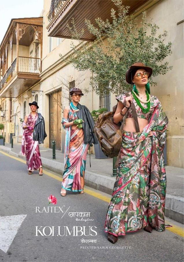 KOLUMBUS BY RAJTEX GEORGETTE SAREE WHOLESALER IN INDIA 1