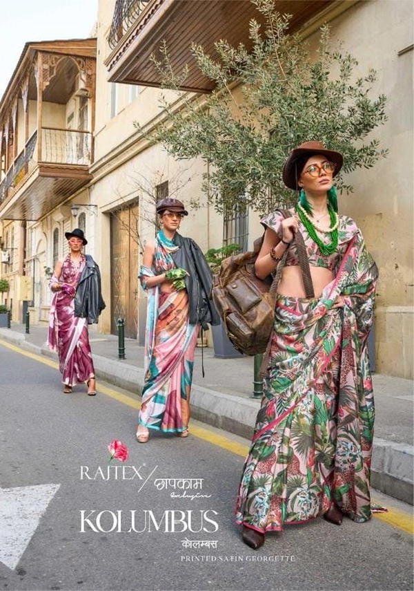 KOLUMBUS BY RAJTEX GEORGETTE SAREE WHOLESALER IN INDIA