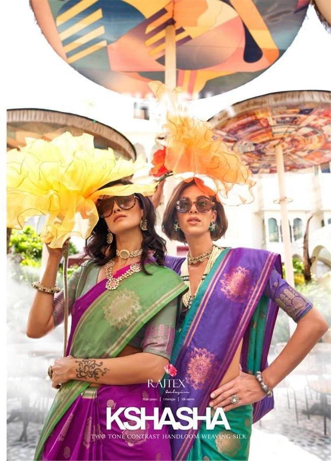 RAJTEX KSHASHA 389001 TO 389006 WEAVING SILK SAREE WHOLESALER IN SURAT 1
