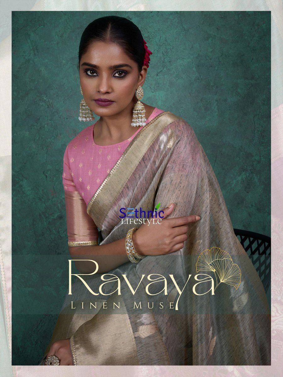 RAVAYA BY SETHNIC DESIGNER LINEN BLEND SAREES WHOLESALER IN INDIA 1