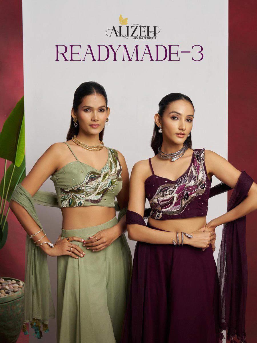 READYMADE VOL-03 BY ALIZEH DESIGNER GEORGETTE SHARARAS WHOLESALER IN INDIA 1