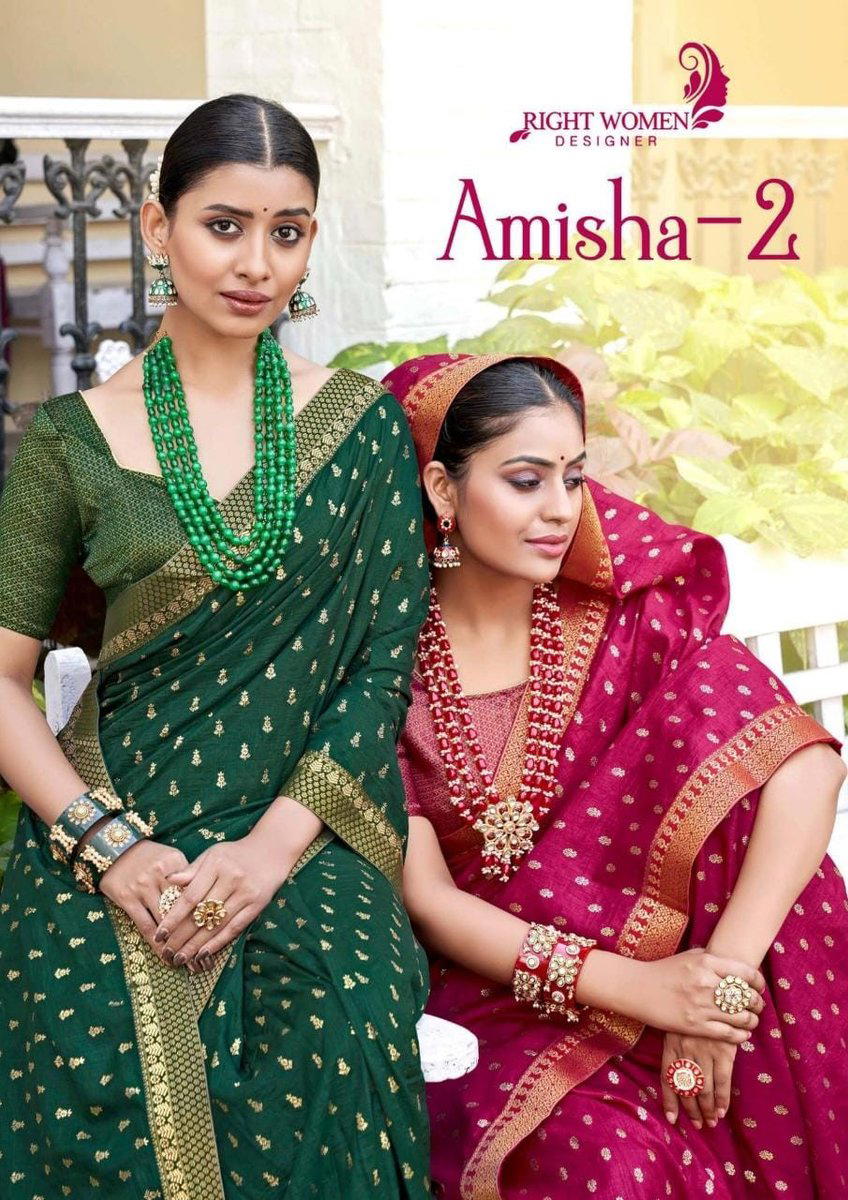 AMISHA VOL-2 BY RIGHT WOMEN DESIGNER PRINTED SAREE WHOLESALERS IN INDIA 1