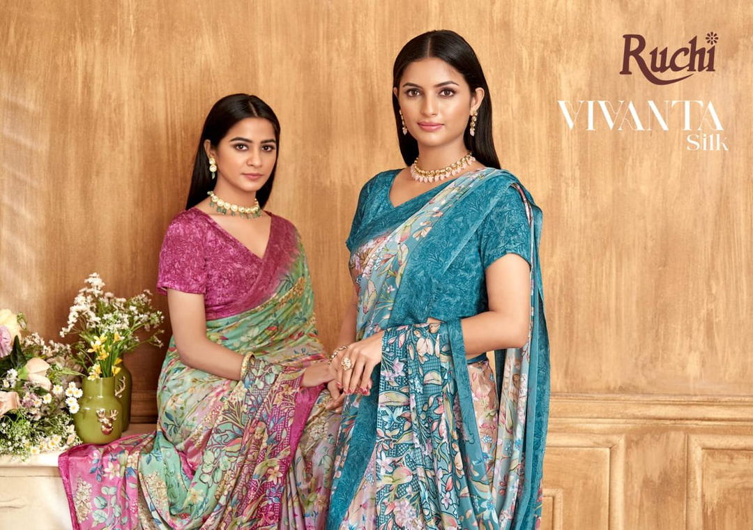 RUCHI VIVANTA SILK VOL-39 38201-A TO 38203-D DESIGNER SILK SAREE WHOLESALER IN INDIA 1