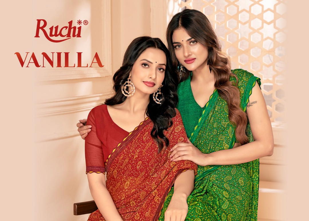 RUCHI VANILLA VOL-04 30601A TO 30603D DESIGNER SAREE WHOLESALER IN SURAT 1